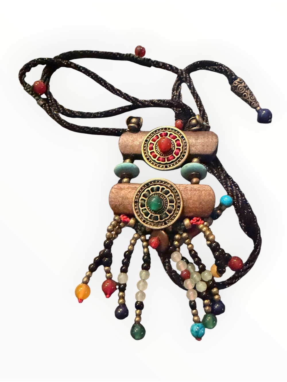 Bohemian Multicolor Beaded Pendant Necklace